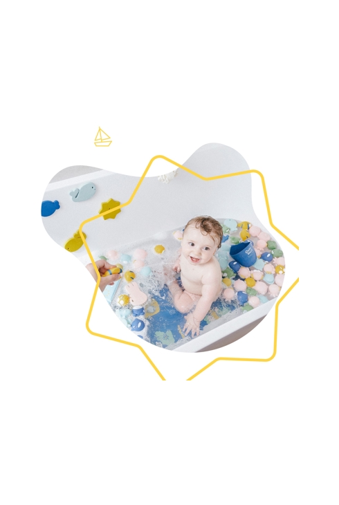 Lot de 10 jouets de bain rigolos splash, Badabulle