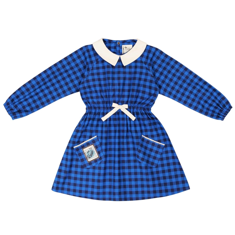 La Faute à Voltaire - Robe col claudine fille Carreaux Vichy Bleu Roi, La Faute à Voltaire - Fille