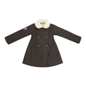 Manteau fille  laine marron fausse fourrure beige   Anoushka, La Faute à Voltaire 1