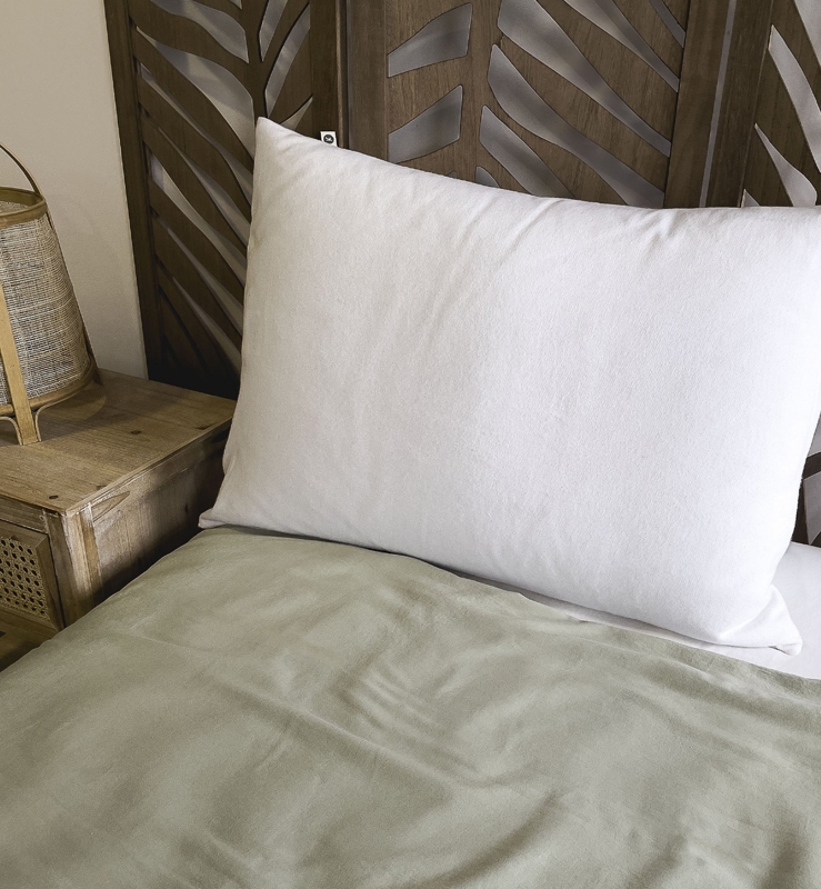 Protège oreiller en flanelle de coton bio, Kadolis - 60x60 cm
