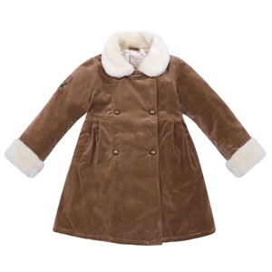 Manteau long   velours beige fausse fourrure   Anoushka, La Faute à Voltaire 1