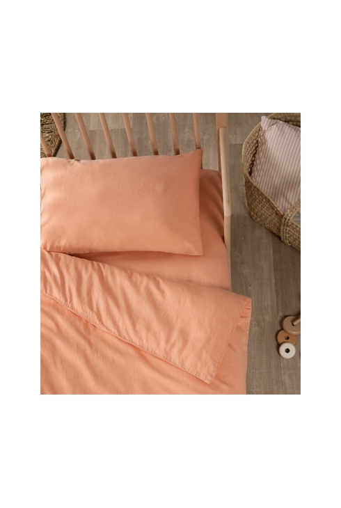 Housse de Couette bébé Satin de Coton Bio lavé