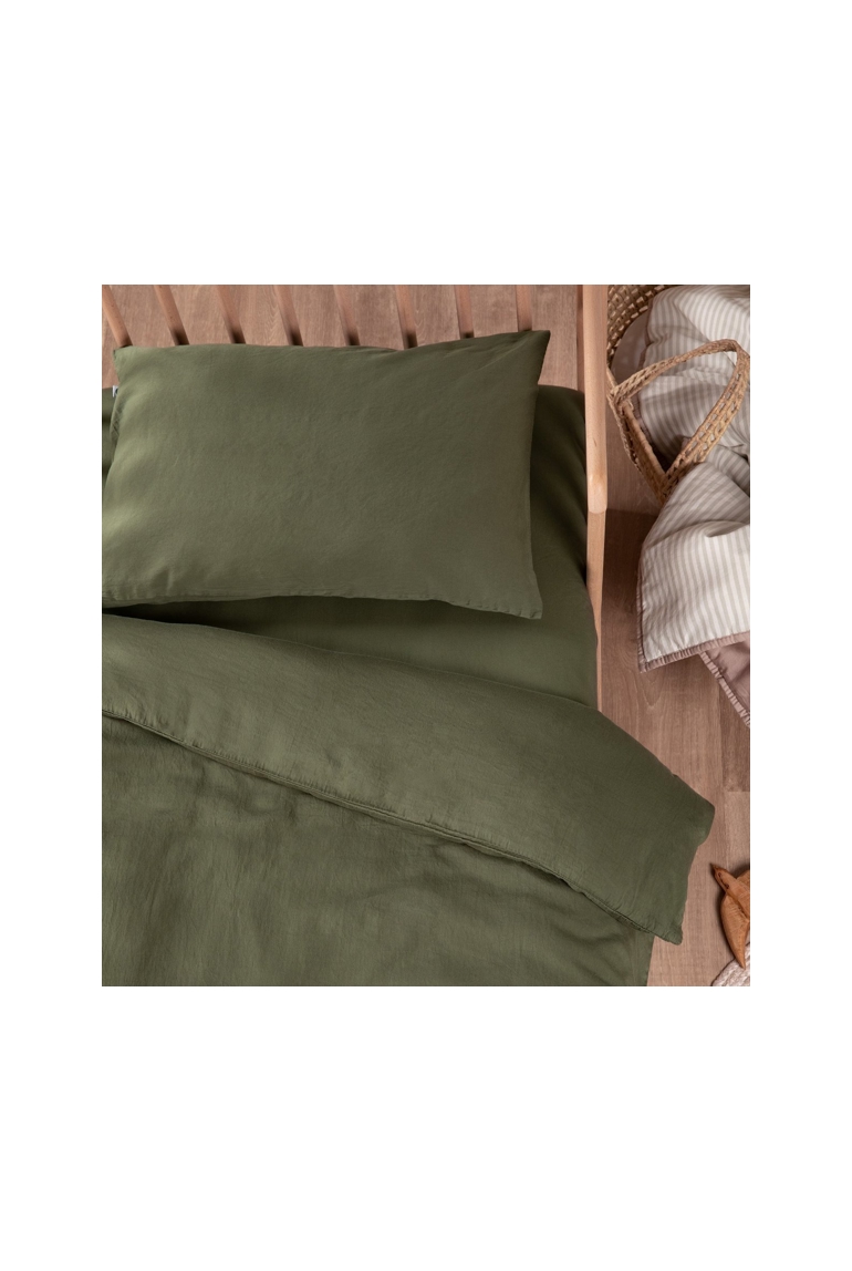 Housse de Couette bébé Satin de Coton Bio lavé 1