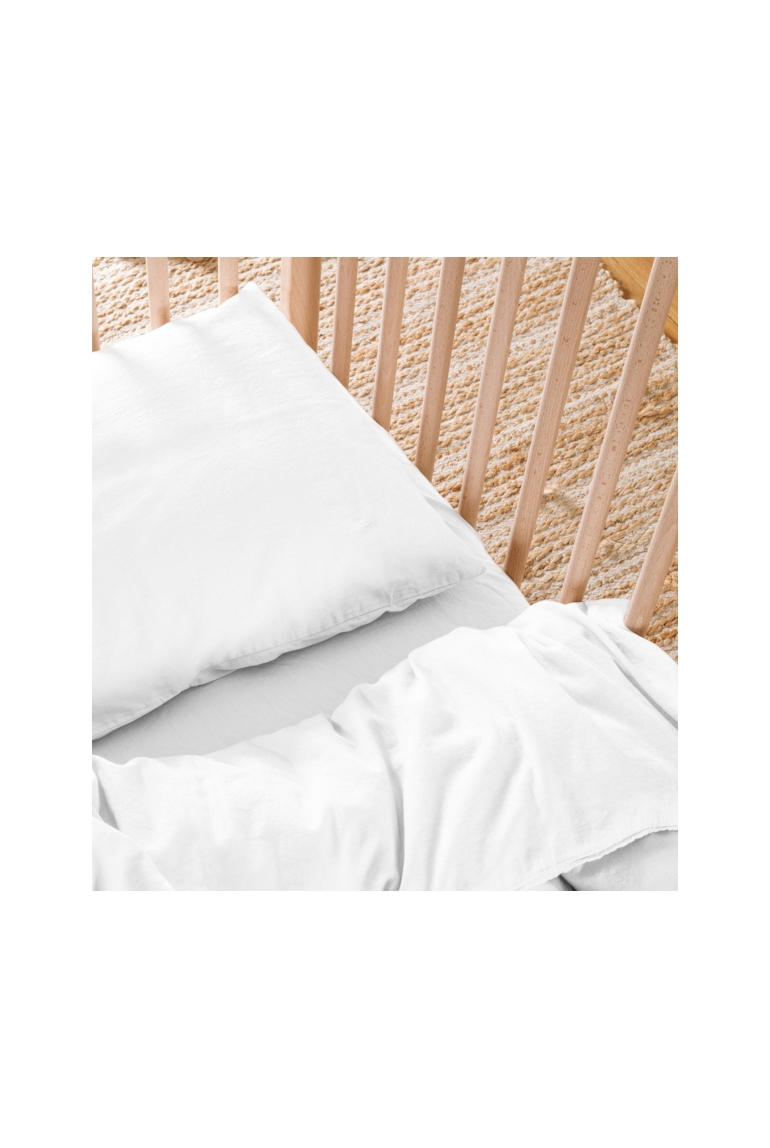 Housse de Couette bébé Satin de Coton Bio lavé 1
