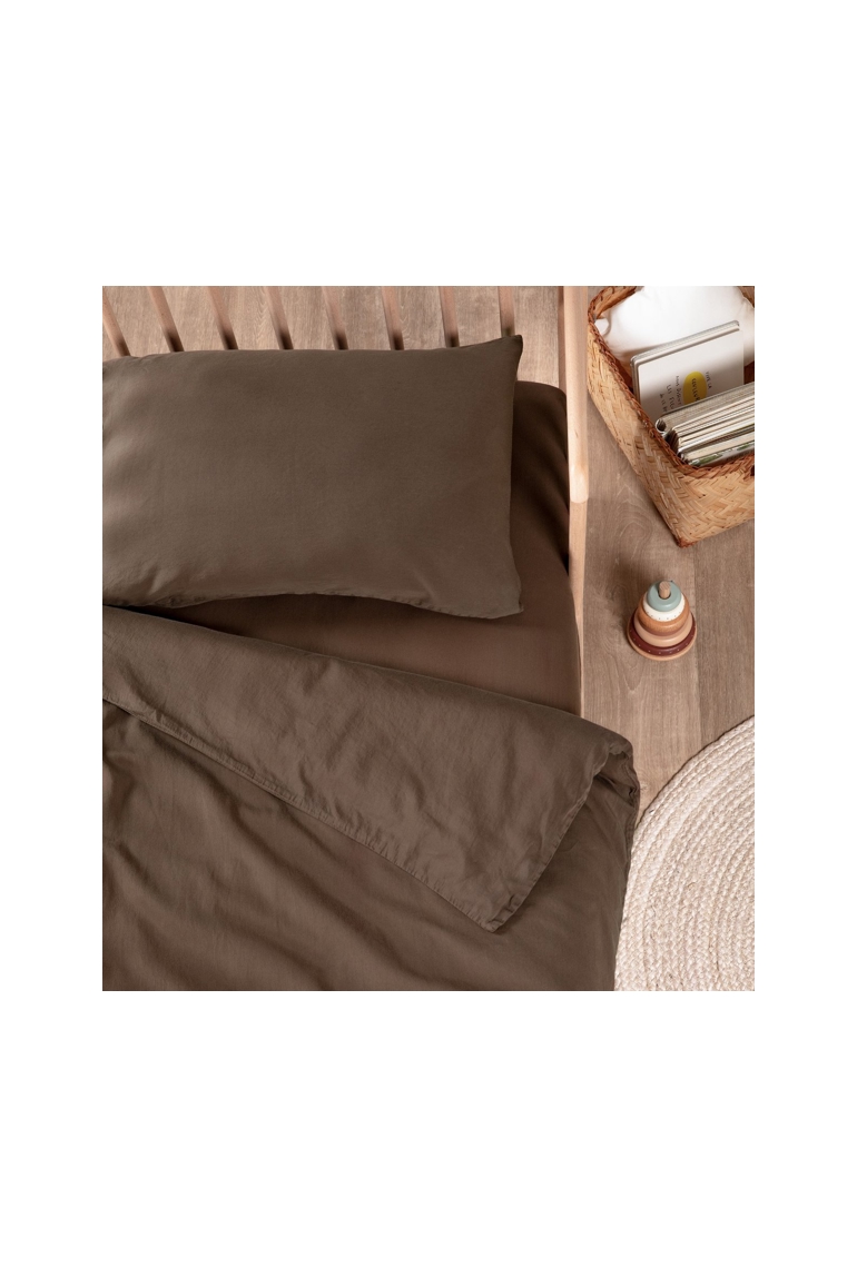 Housse de Couette bébé Satin de Coton Bio lavé 1
