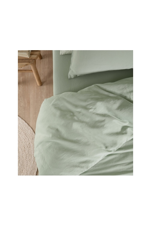 Housse de couette satin de coton bio lavé 1 personne, Kadolis