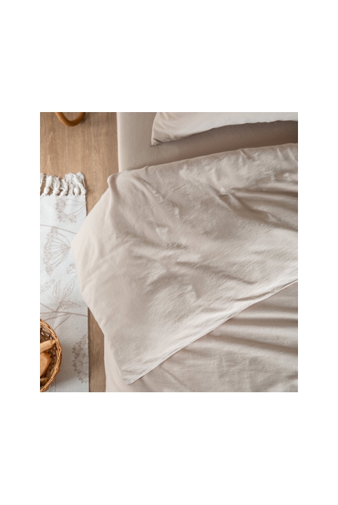 Housse de couette satin de coton bio lavé 1 personne, Kadolis