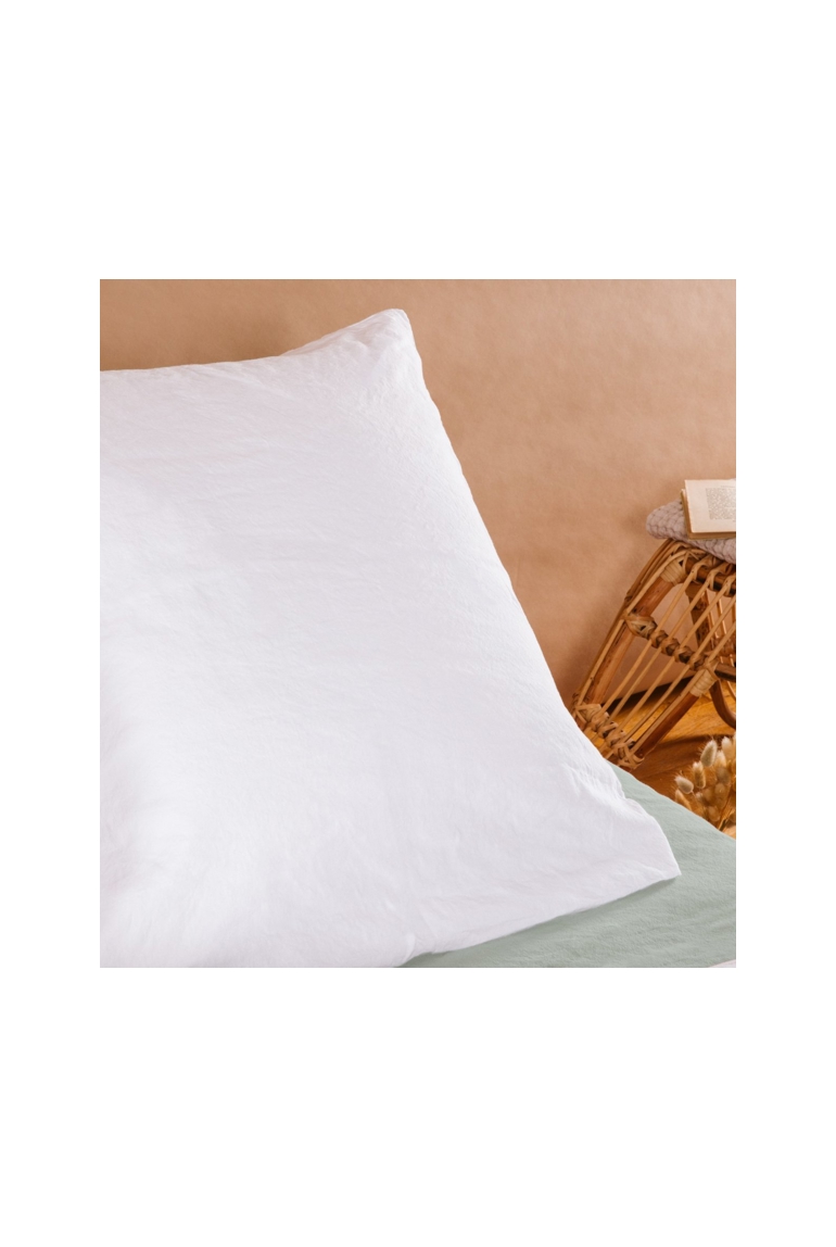 Taie d'oreiller Satin de Coton Bio lavé 1