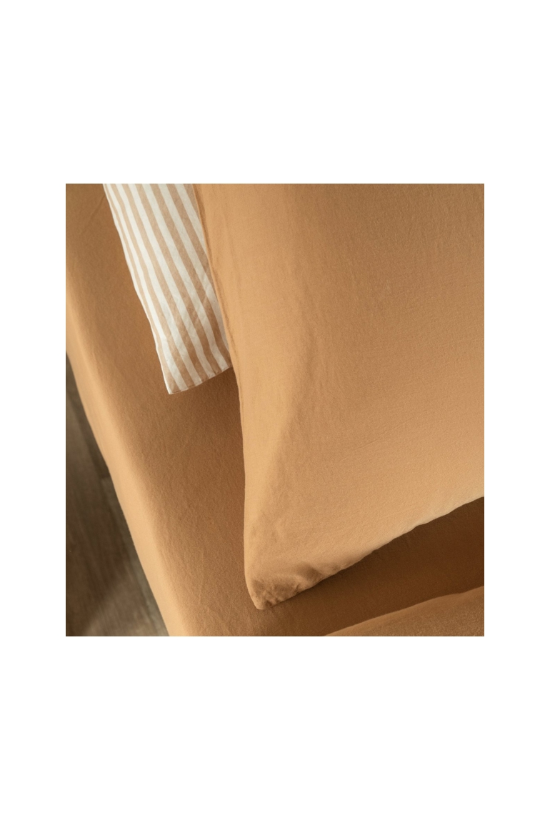 Taie d'oreiller Satin de Coton Bio lavé 1