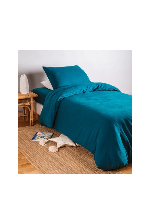 Housse de couette pur coton bio pour lit 1 personne, Kadolis