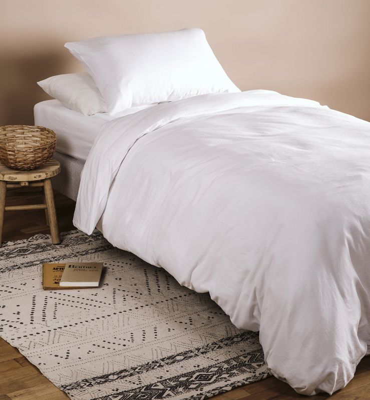 Housse de couette pur coton bio pour lit 1 personne, Kadolis -