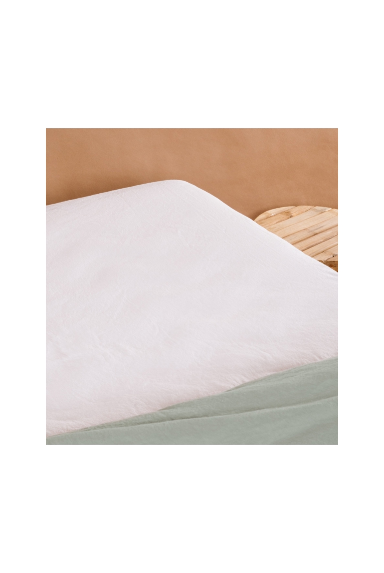 Drap housse Satin de Coton Bio lavé 1 personne 1