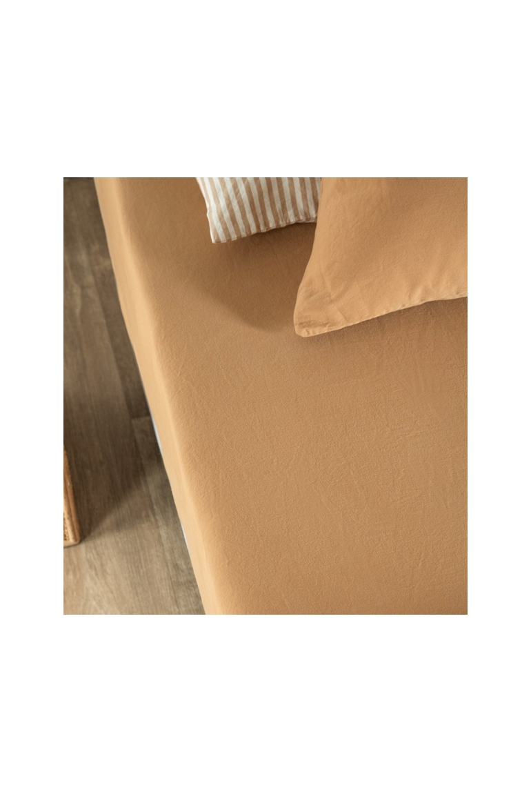 Drap housse Satin de Coton Bio lavé 1 personne 1