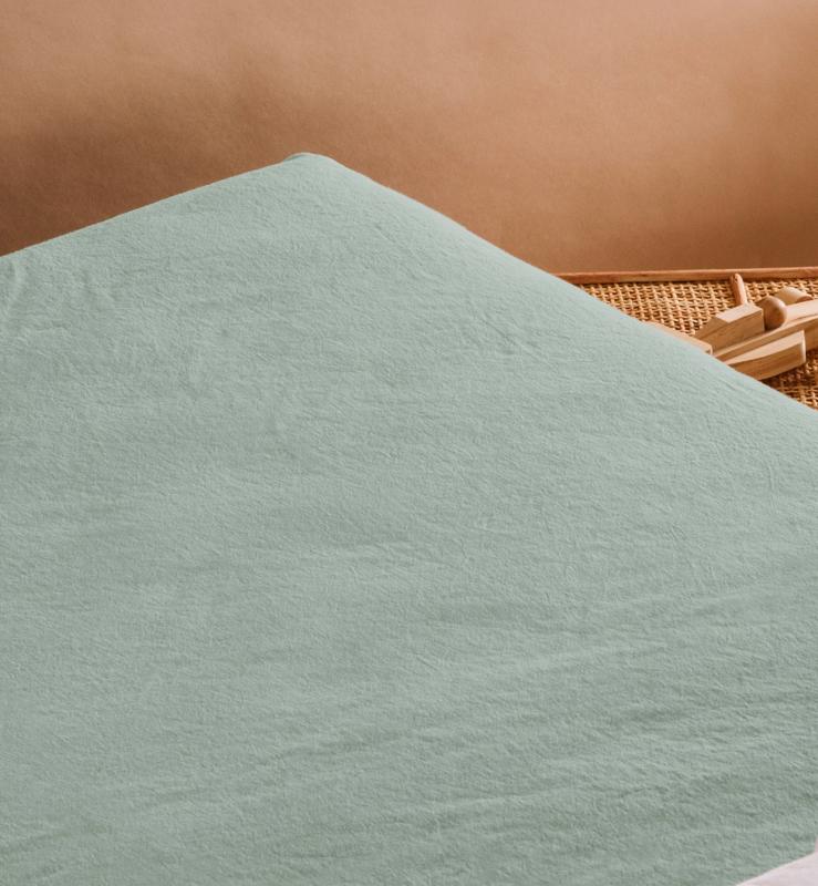 Drap housse satin de coton bio lavé 1 personne, Kadolis - 90x200 cm