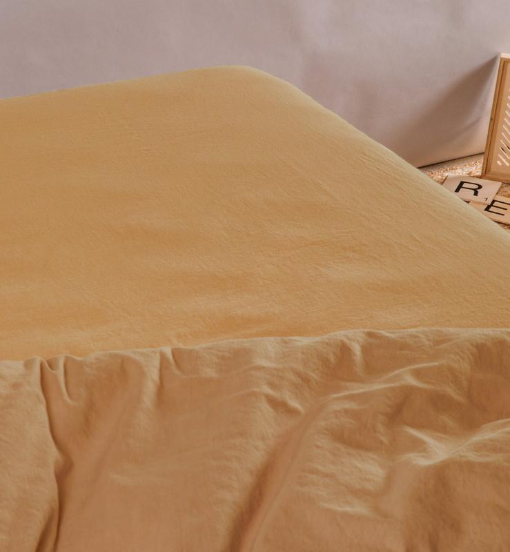 Drap housse satin de coton bio lavé 1 personne, Kadolis - 80x200 cm