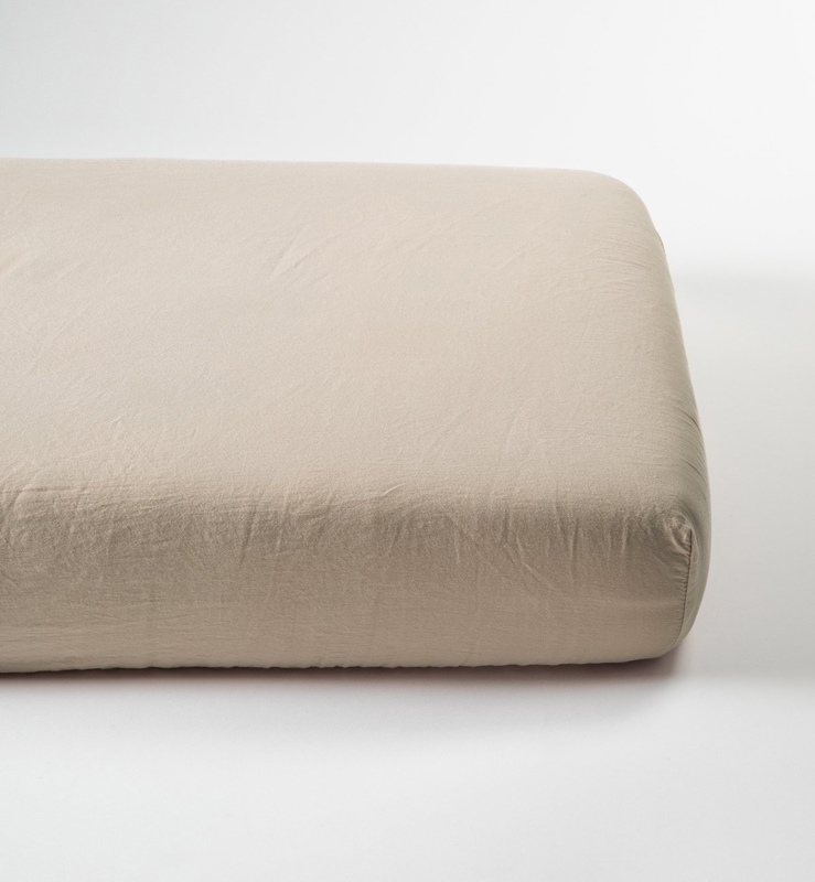 Drap housse satin de coton bio lavé 1 personne, Kadolis - 90x200 cm