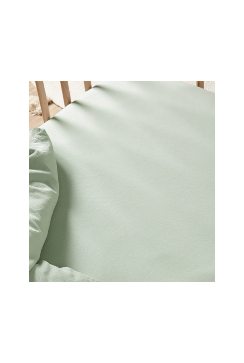 Drap housse bébé satin de coton bio lavé, Kadolis
