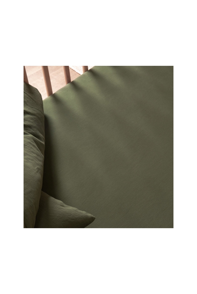 Drap housse bébé Satin de Coton Bio lavé 1