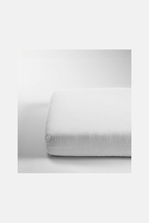 Drap housse bébé Satin de Coton Bio lavé