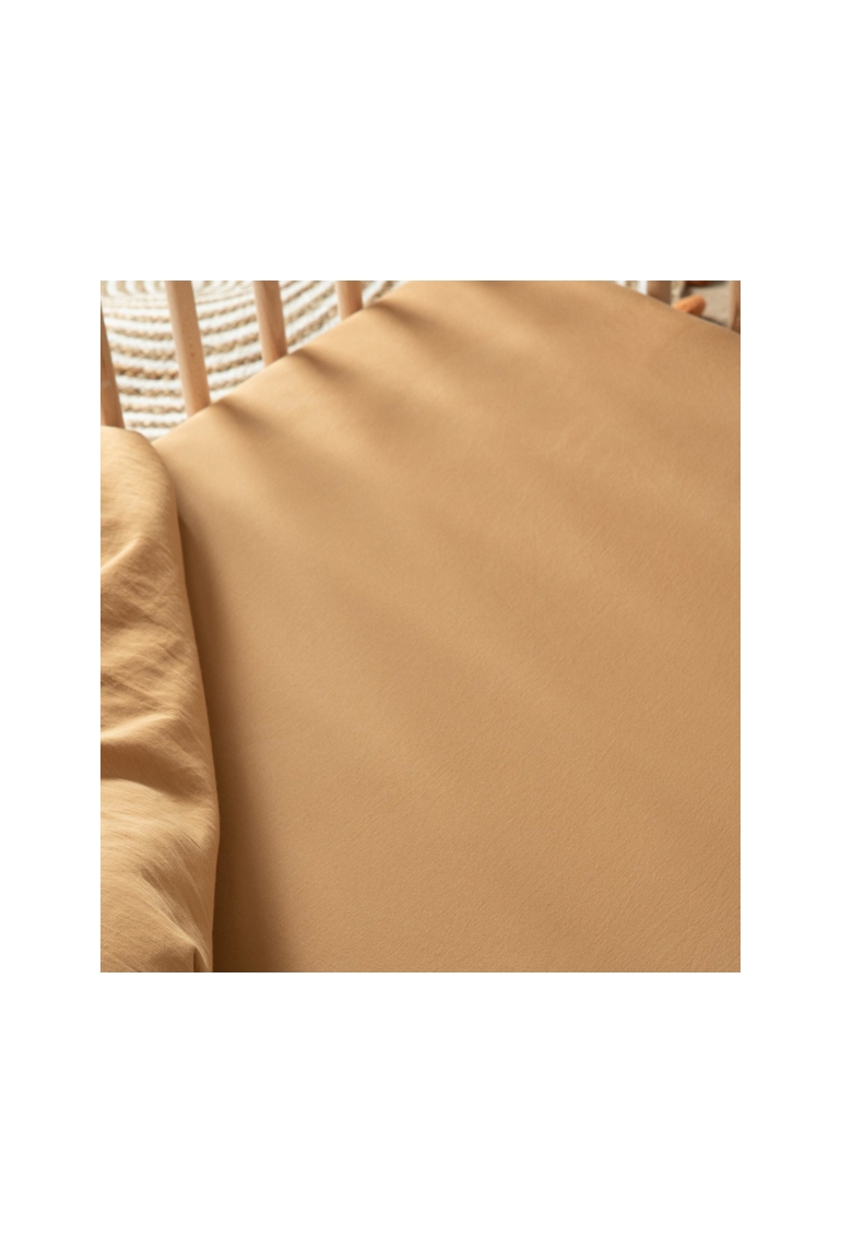 Drap housse bébé Satin de Coton Bio lavé 1
