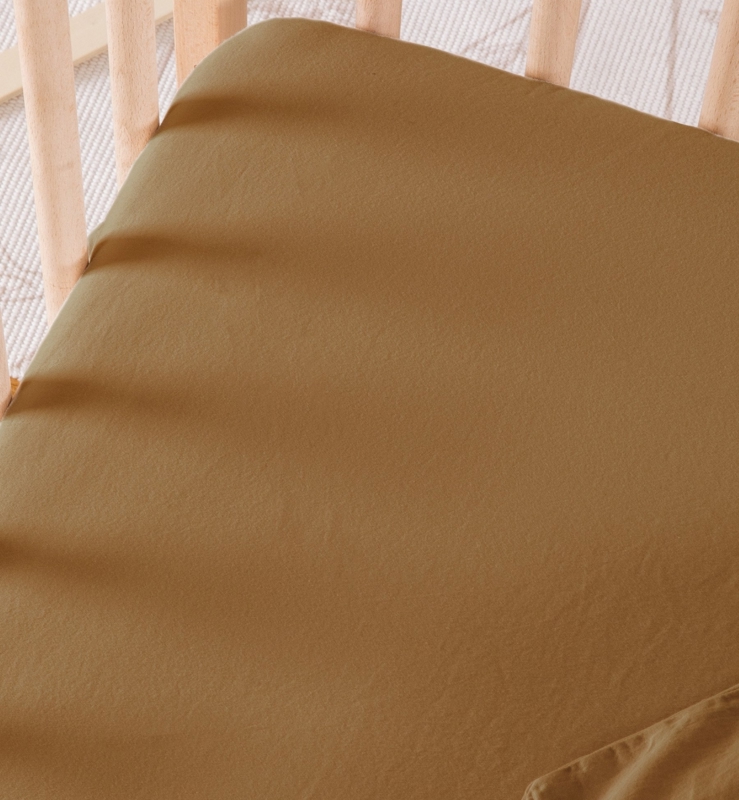 Drap housse bébé satin de coton bio lavé, Kadolis - 60x120 cm
