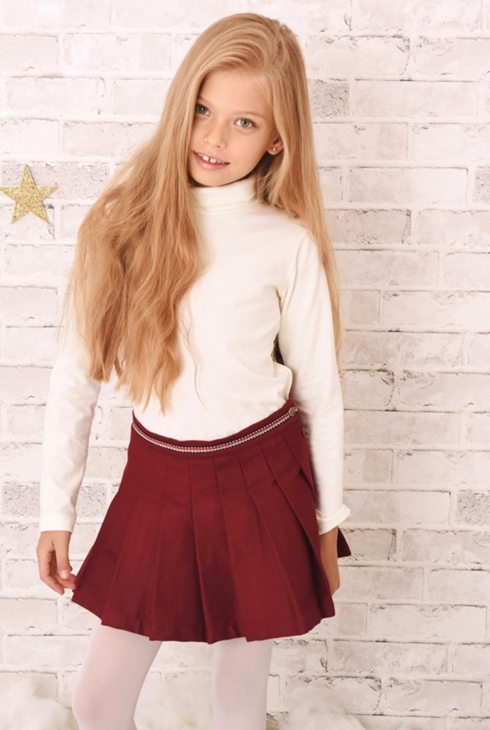 Jupe plissée fille coton gabardine London, La Faute à Voltaire