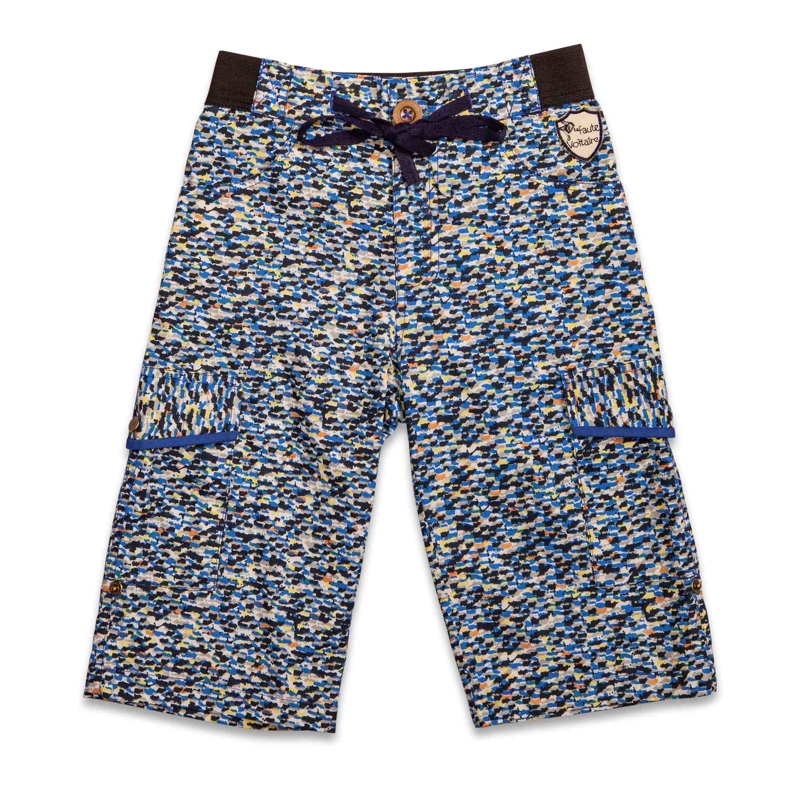 Bermuda bleu imprimé multicole garçon Arcachon, La Faute à Voltaire - 5/6 ans