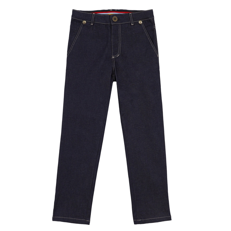 La Faute à Voltaire - Jeans garçon coupe chino bleu foncé Sainclair, La Faute à Voltaire - Garçon
