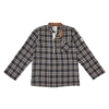 Chemise carrx tartan garçon  noir beige  col mao   Rimbaud, La Faute à Voltaire