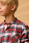 Chemise noël garçon carrx tartan rouge col mao Rimbaud, La Faute à Voltaire 3