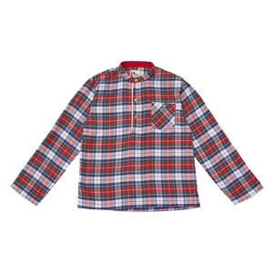 Chemise noël garçon carrx tartan rouge col mao Rimbaud, La Faute à Voltaire 1