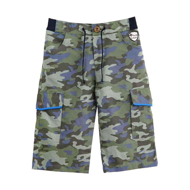 Bermuda imprimé camouflage kaki bleu pour garçon Arcachon, La Faute à Voltaire - 3/4 ans
