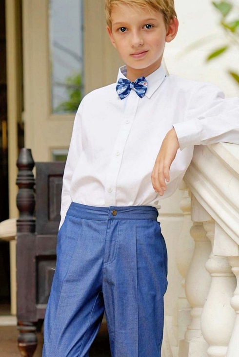 Chemise blanche garçon cérémonie Voltaire, La Faute à Voltaire