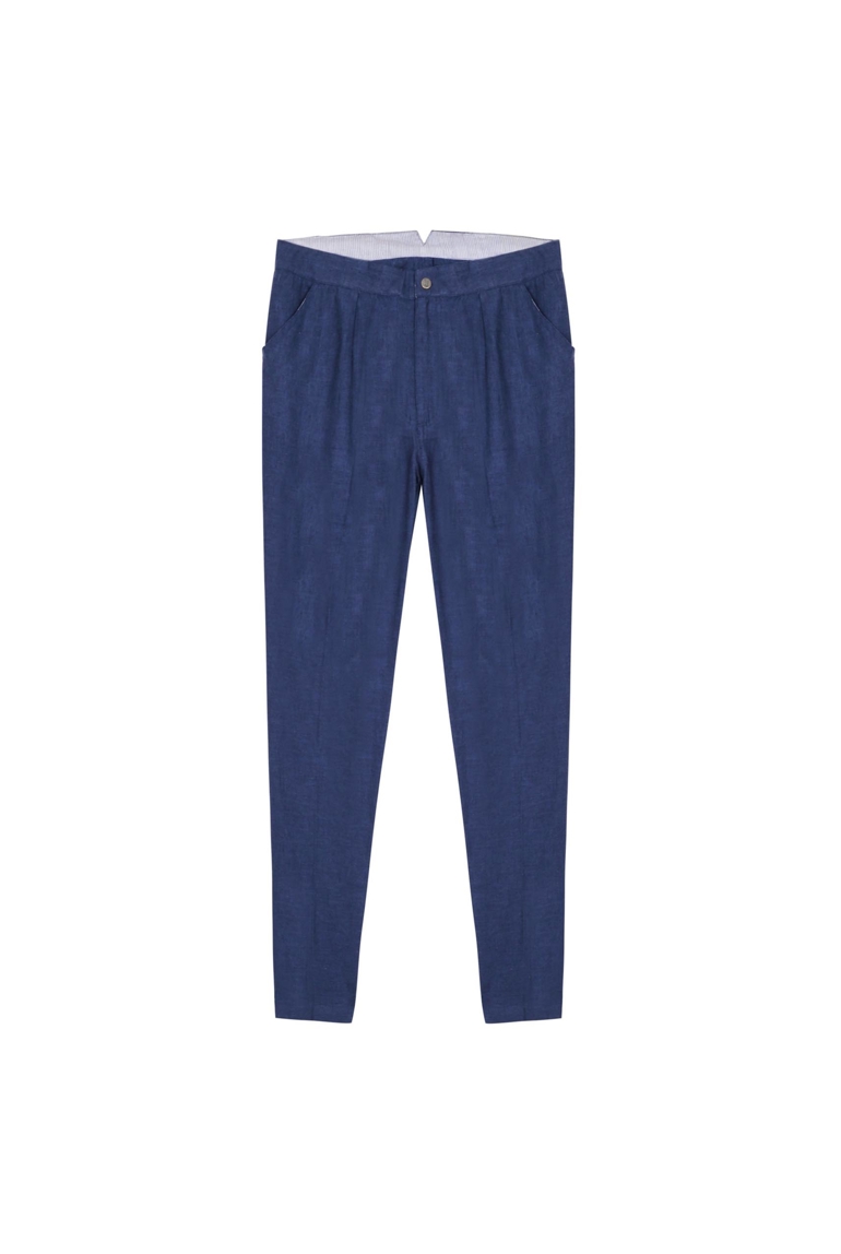 Pantalon de costume garçon lin marine Ambroise, La Faute à Voltaire 1