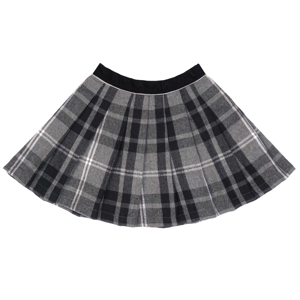 Jupe plissée écossaise fille  carrx tartan gris   London, La Faute à Voltaire 1