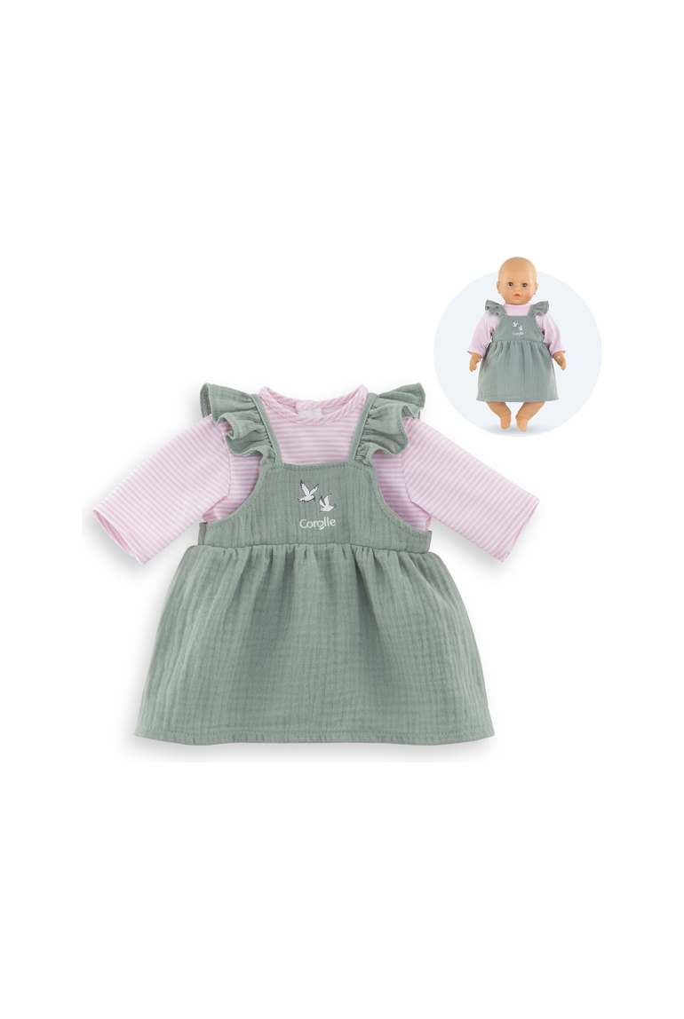 Robe à volants et t-shirt bords de loire pour poupon 42cm 1