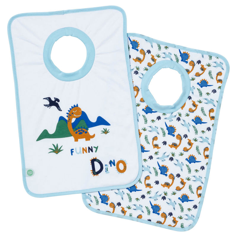 Lot de 2 bavoirs passe-tête 6 mois Funny Dino, Babycalin -