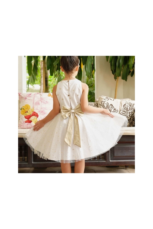 Robe de cortège lin tulle à paillettes Hepburn, La Faute à Voltaire