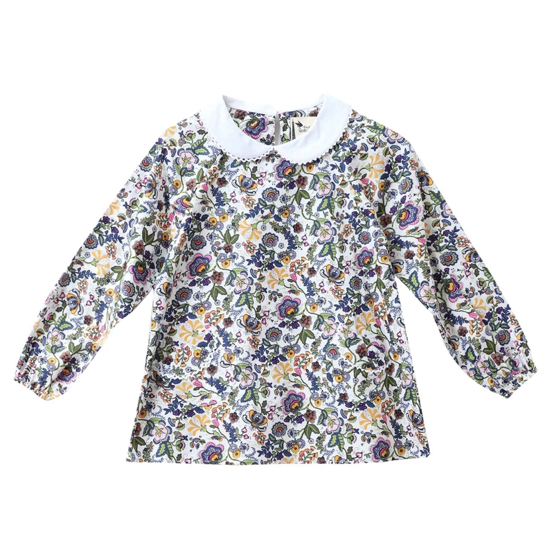 La Faute à Voltaire - Blouse fleurie liberty multicole pour fille Col Claudine, La Faute à Voltaire - Fille
