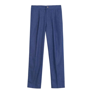 Pantalon à pinces garçon coton bleu marine Ambroise, La Faute à Voltaire 1