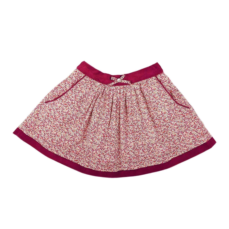 Jupe hiver rouge blanc pour fille Lilou, La Faute à Voltaire -