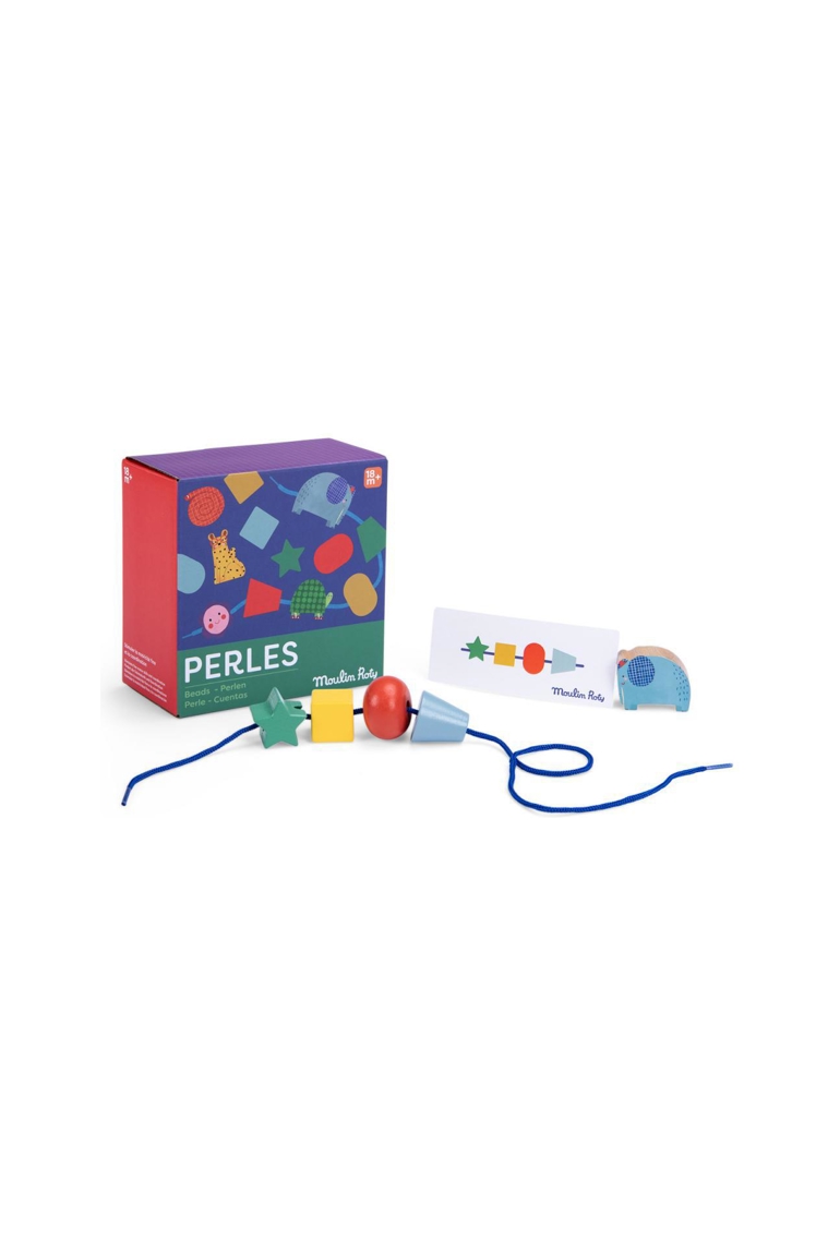 Jeu de perles en bois à enfiler les toupitis, Moulin roty 1