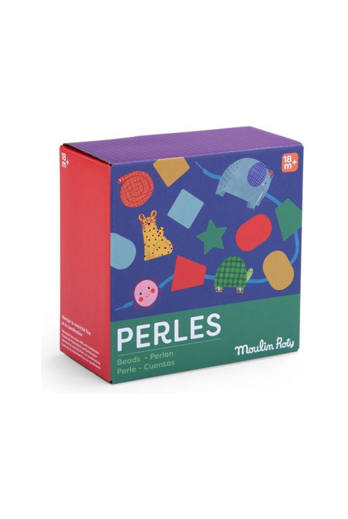 Jeu de perles en bois à enfiler les toupitis, Moulin roty