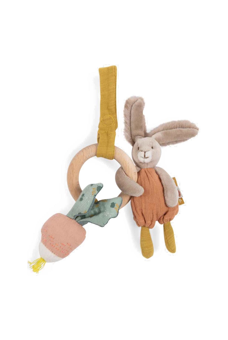 Hochet anneau bois lapin trois petits lapins, Moulin roty 1