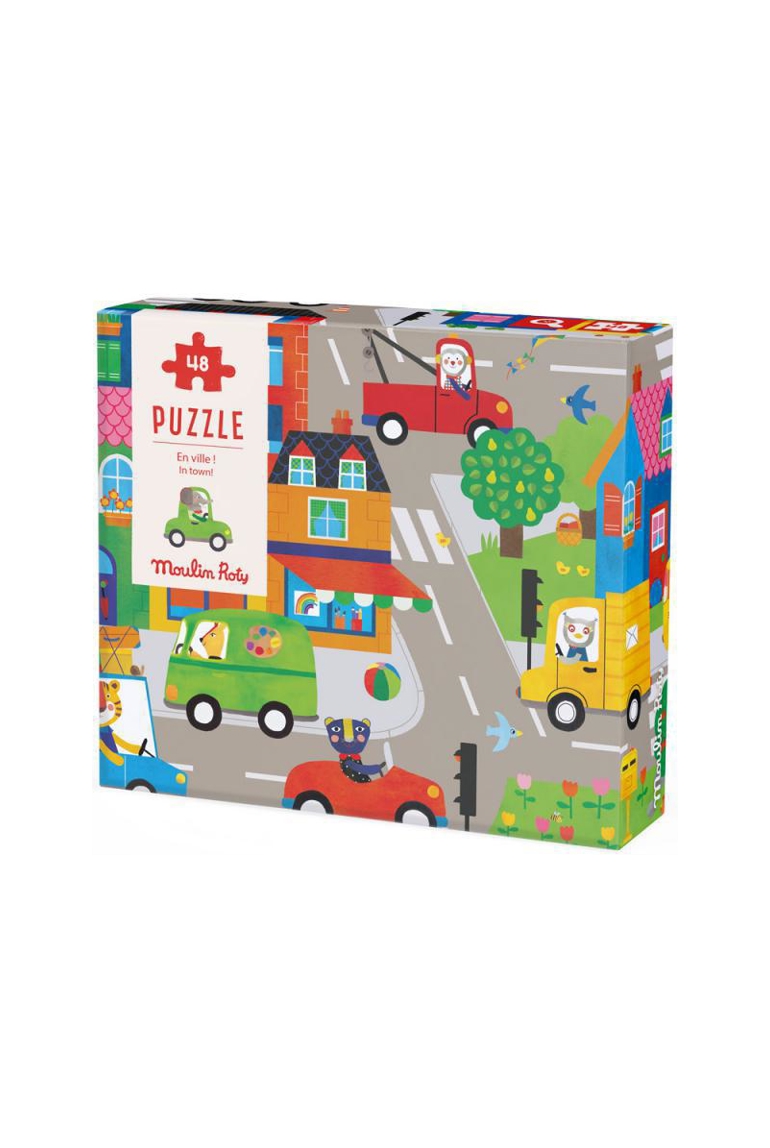 Puzzle en ville (48 pièces) les popipop, Moulin roty 1