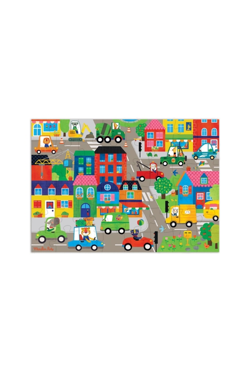 Puzzle en ville (48 pièces) les popipop, Moulin roty