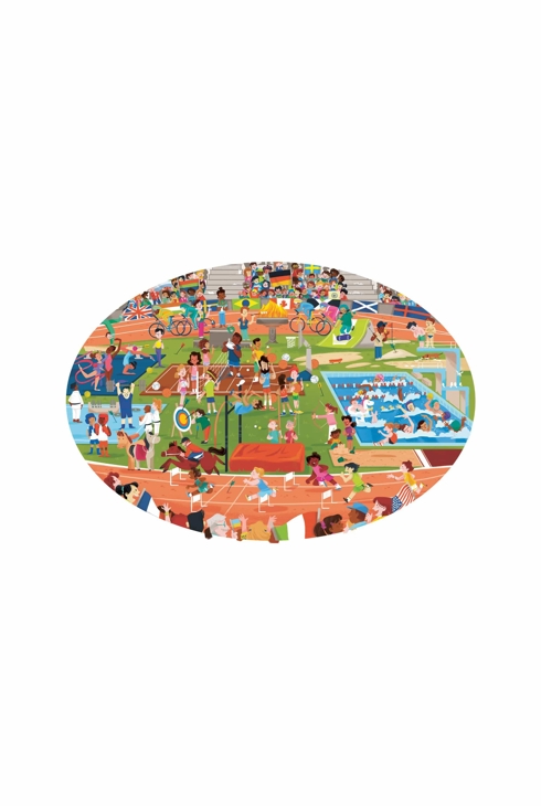 Puzzle & Livre Voyage explore : le monde des sports édition jeux olympiques 2024 à paris, Sassi Junior