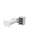 Lit bébé combiné 120x60 évolutif en 90x190 en bois blanc 2