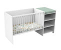 Lit bébé combiné 120x60 évolutif en 90x190 en bois blanc