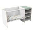 Lit bébé combiné 120x60 évolutif en 90x190 en bois blanc